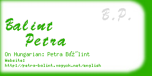 balint petra business card